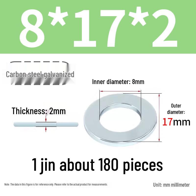 Oversized Thickened Galvanized Iron Flat Washer M2M3456810-M6