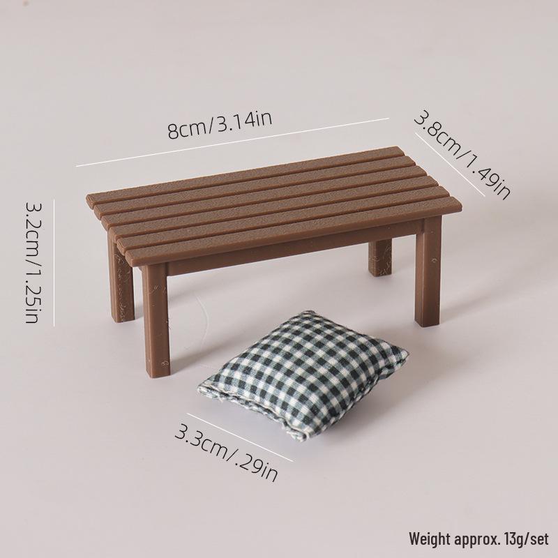 Miniature Dollhouse Decorative Cushion Chair Prop Pillow Set