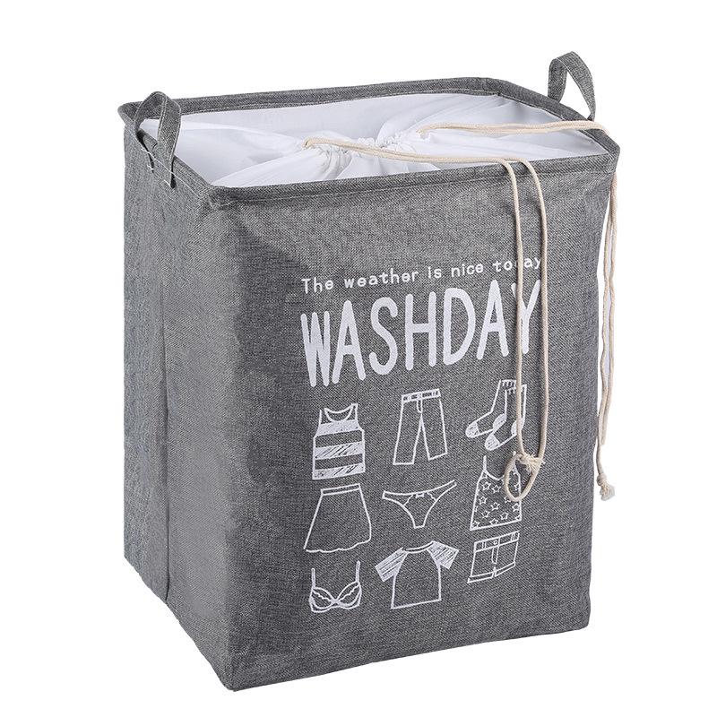 Foldable Jumbo Laundry Bag & Storage Basket with Drawstring for Clothes and Quilts