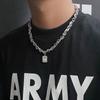 Unisex Cuban Chain Necklace: Titanium Steel, Hip-Hop Style, Rock Sugar Letter Design