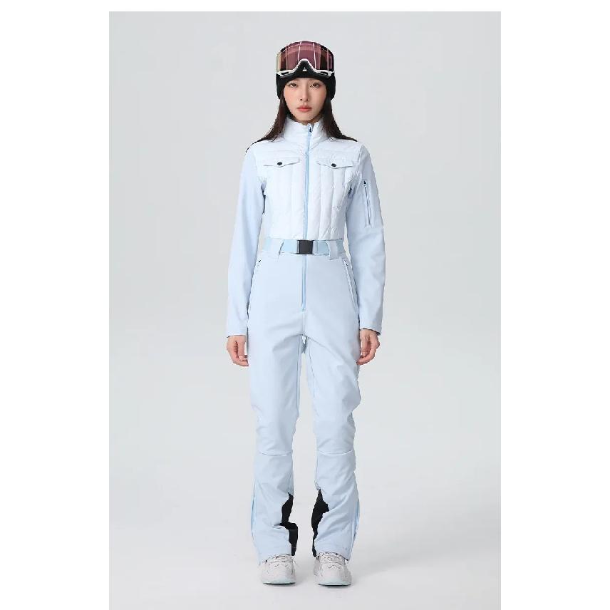 2025 Solid Body Fit Windproof Waterproof Ski Suit Outdoor Snowboard Sets Woman Thermal Breathable Snow Sports One Piece Clothing