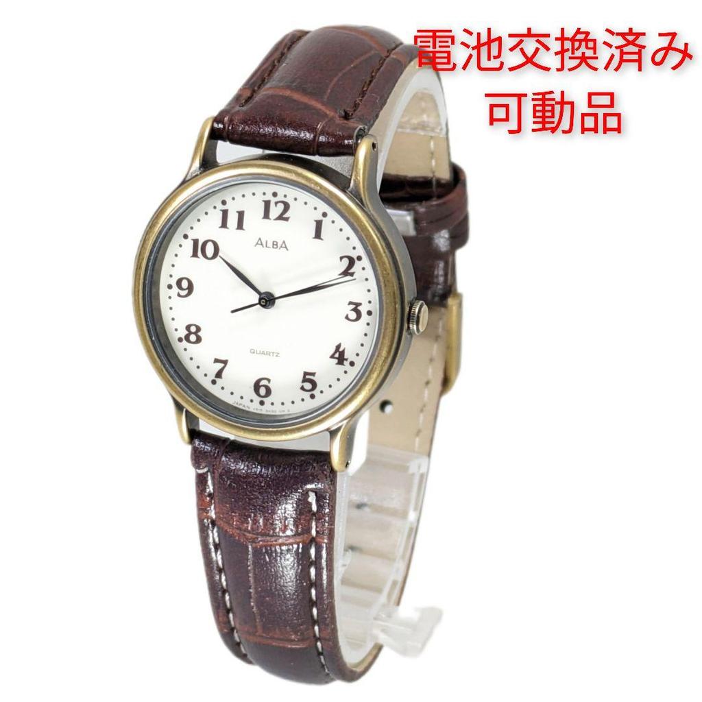 [USED] SEIKO ALBA Men's Battery Strap Replacement Working O-65