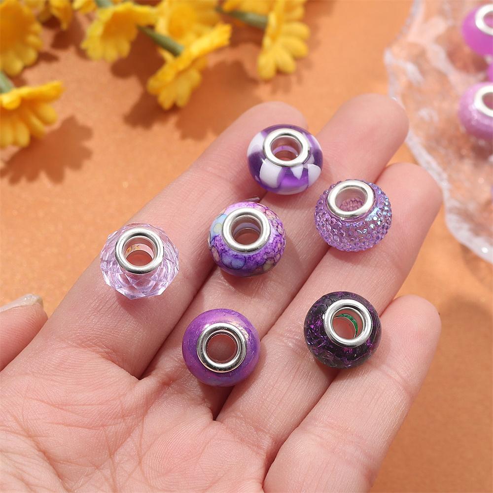 30/50/100 buc mărgele rășină în stil european cu găuri mari, margele decorative de 14 mm, margele de pix, margele distanțiere, bricolaj, brățări, bijuterii