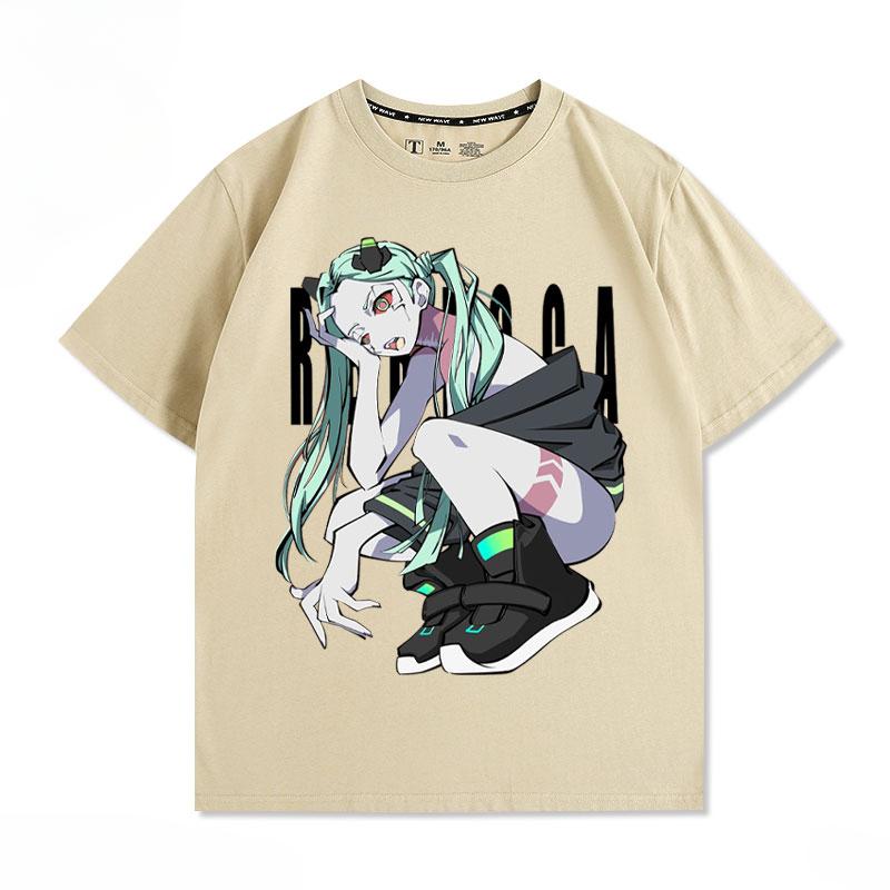 

Киберпанк Бегущие по краю Ребекка принт летняя мужская высококачественная 100% хлопок футболка с круглым вырезом повседневная и модная 4XL