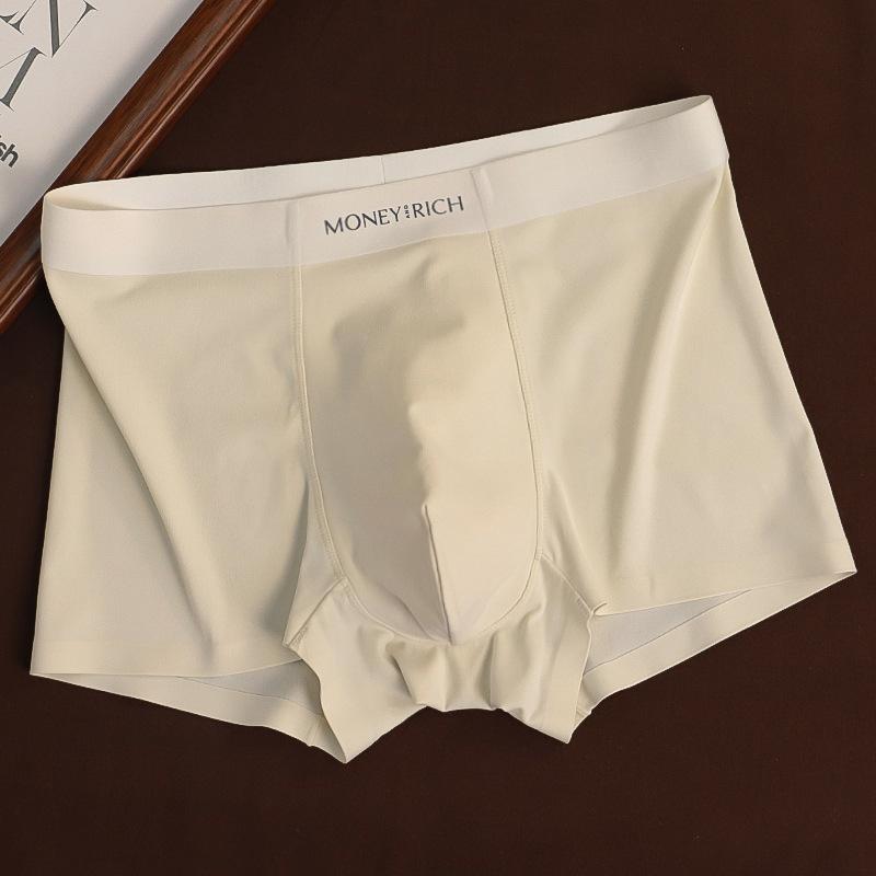 Men's Spring and Summer 10A Antibacterial Soft Double Sided Milk Skin No Trace Ice Silk Corner Underwear