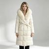 European station new imitation fox big fur collar cotton clothes women's medium and long knee thickened waist fashion coat