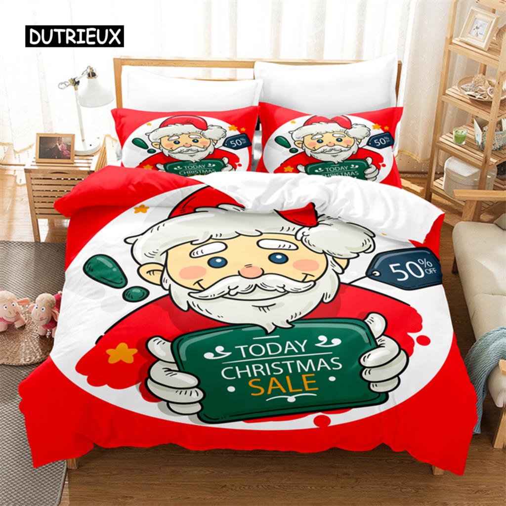 Set Biancheria da Letto Natalizio Set Copripiumino Set Biancheria da Letto 3d Stampa Digitale Biancheria da Letto Queen Size Set Biancheria da Letto Design alla Moda