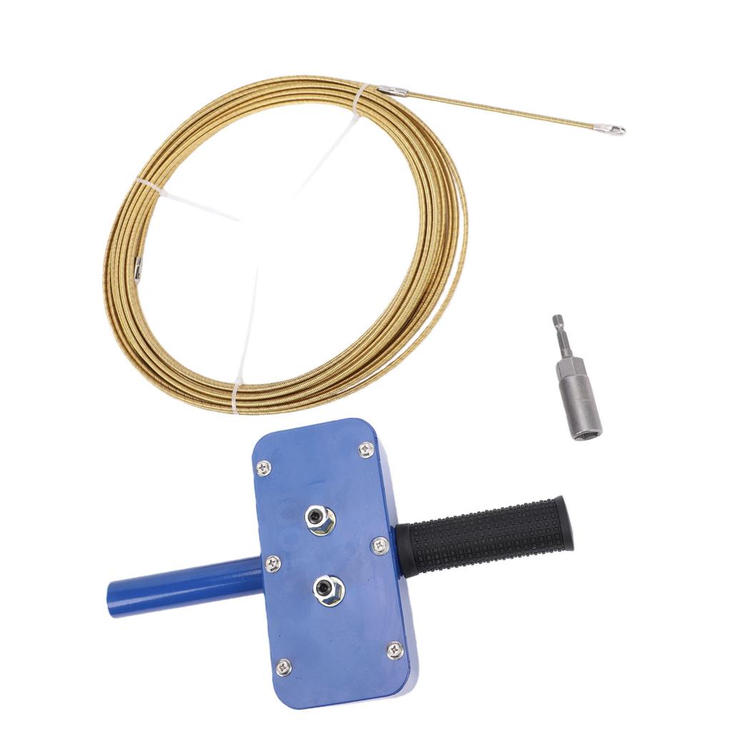 Electric Cable Puller Drill Powered Wire Threading Device with Drill Adapter and 15m Cable for Wall Pipe