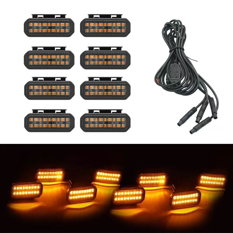 18LED Front Grille Light FOR FOTON TUNLAND V9 Car Daytime Running Light Wheel Eyebrow Lamp For Pickup Offroad 12V Led Light