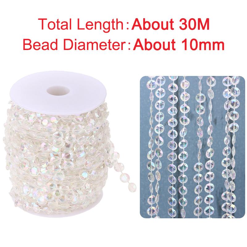 5-30M Crystal Beads Roll Acrylic Beads Roll Crystal Garland Beads Curtain Wedding Decoration DIY Party Decoration Home Ornaments