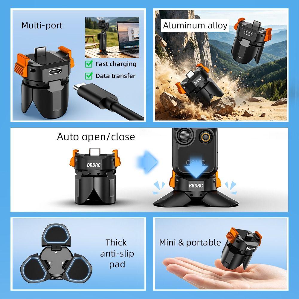 Mini Charging Desktop Tripod Charger Base Stand for DJI Osmo Pocket 4P/4/3 Camera Accessories