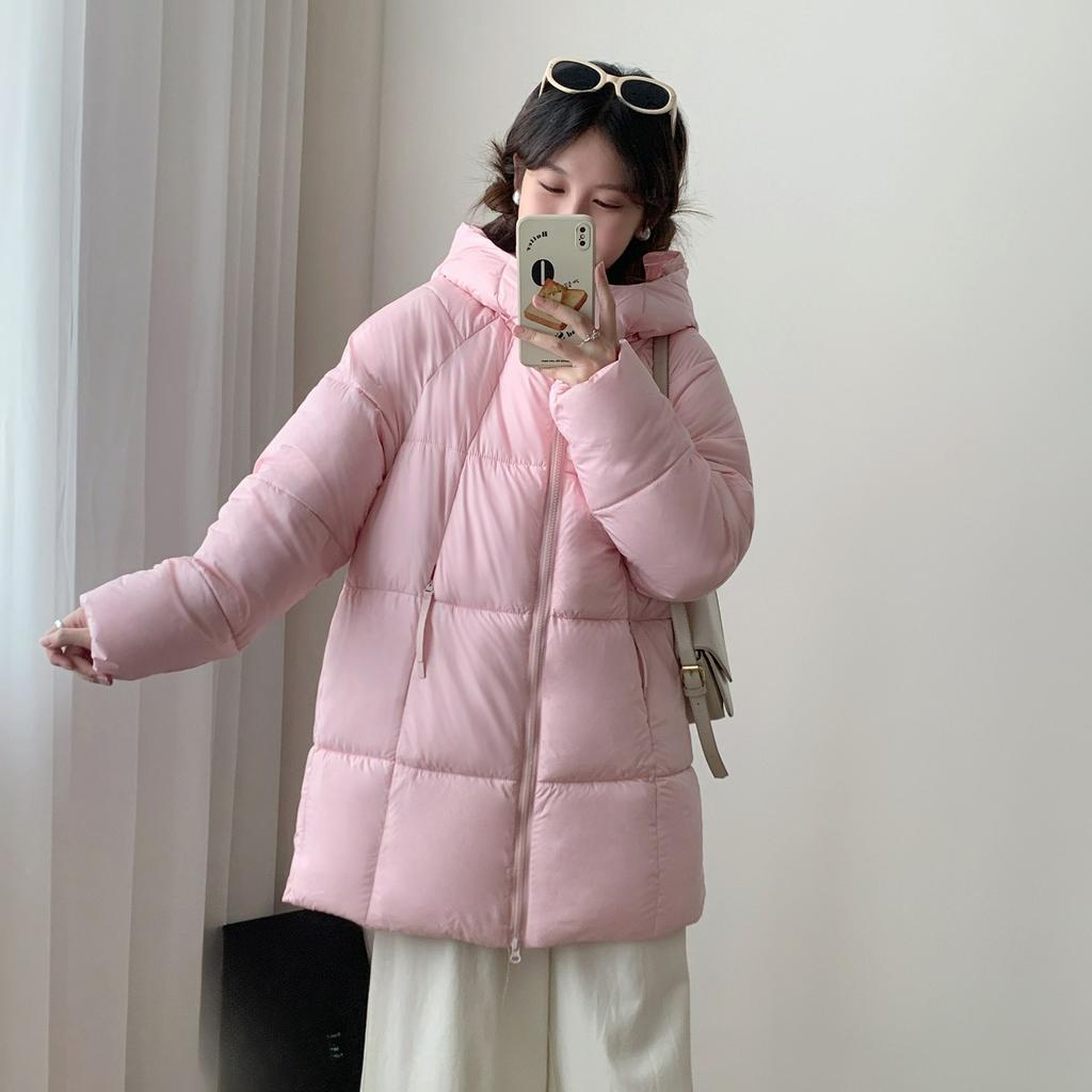 Autumn and Winter Down Padded Jacket Women's Puff Mid-length Hooded Loose Thick Warm Padded Jacket