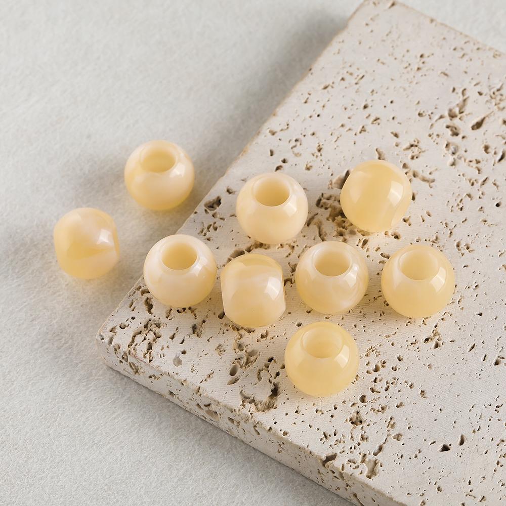 10/30/50/100pcs Acrylic Round Large Hole Beads Two-color Spacer Beads for DIY Jewelry Making Necklace Bracelet Craft Accessories