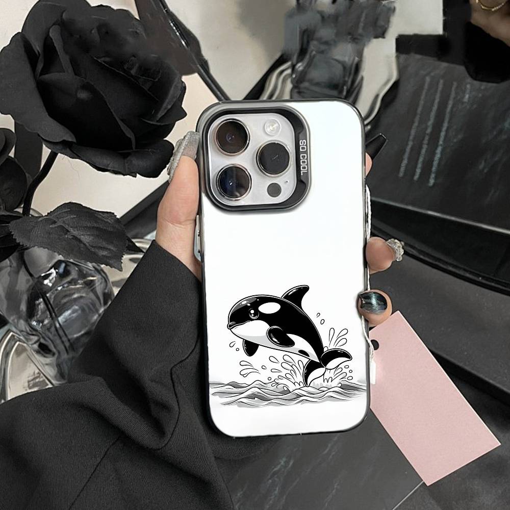 Whale Fall-Art Phone Case For iPhone 17,16,15,14,13,12,Pro MAX Black Matte Shockproof Cover