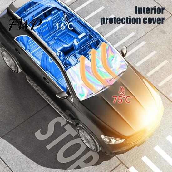 Hitzebeständige Sonnenblende für Auto-Windschutzscheibe mit reflektierender Folie, faltbar, hitzebeständig, tragbar, Fenster-UV-Schutz für die meisten Autos, SUVs, Sommer