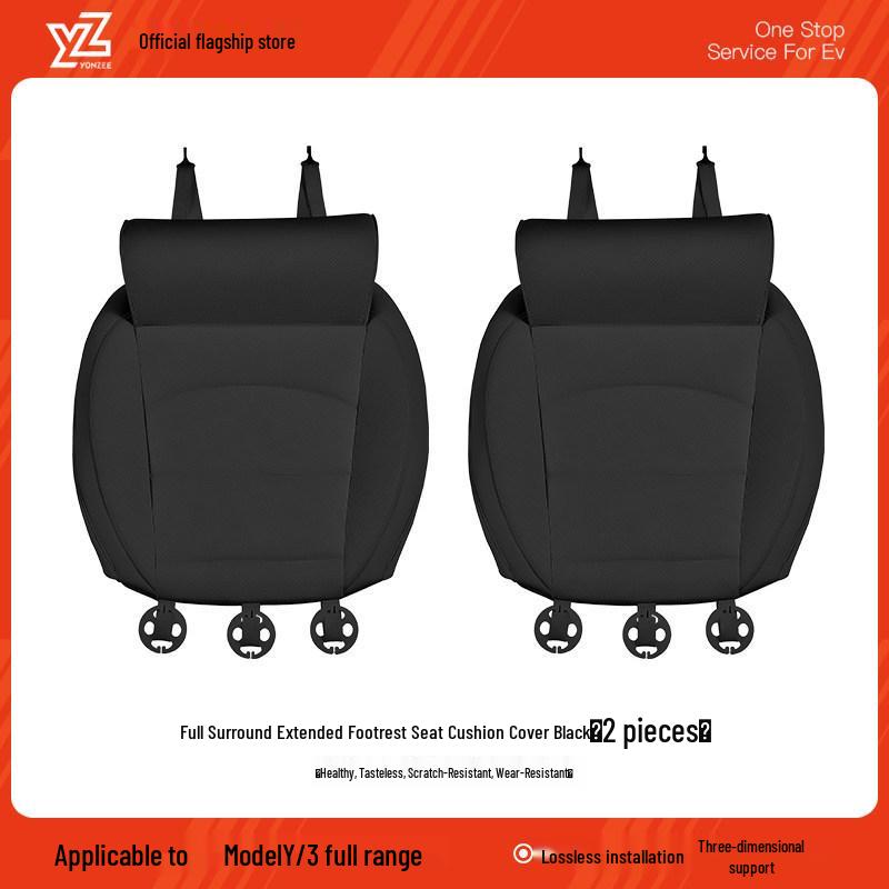 YZ Full-Cover Seat Cushions with Extended Leg Rest for Refreshed Tesla Model 3/Y