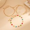 Salircon 3Pcs/set Fashion Colorful Imitation Crystal Chain Anklets Sandals Women Boho New On Foot Ankle Chain Beach Jewelry Gift