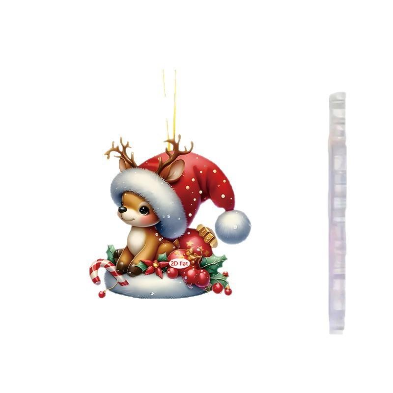 Hanging Christmas Car Accessories Acrylic Material Festive Vehicle Decoration