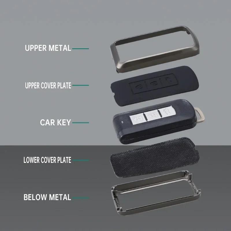 Alloy Style Fashion Car Key Case Cover Shell Fob for Mitsubishi Outlander Lancer Eclipse Mirage ASX LANCER 2/3button Key Chain