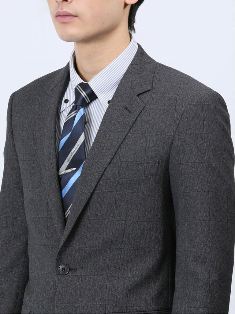 Takakyu Slim Fit Stretches and Antibacterial and Odor Size Y Men's Suit, Gray, Backless, Comfortable, Washable, Vertically, Horizontally, Diagonally,