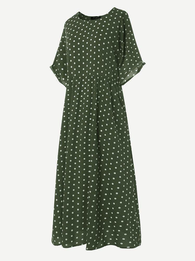 2022 Summer Trend: Plus Size Women's Polka Dot Dress In Fresh European & American Style