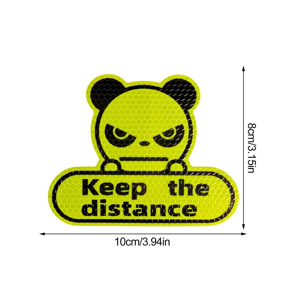 Reflective Car Decal, Distance Sticker, High Visibility Panda Sticker, Adhesive Car Accessories, Outdoor, Travel, Driving
