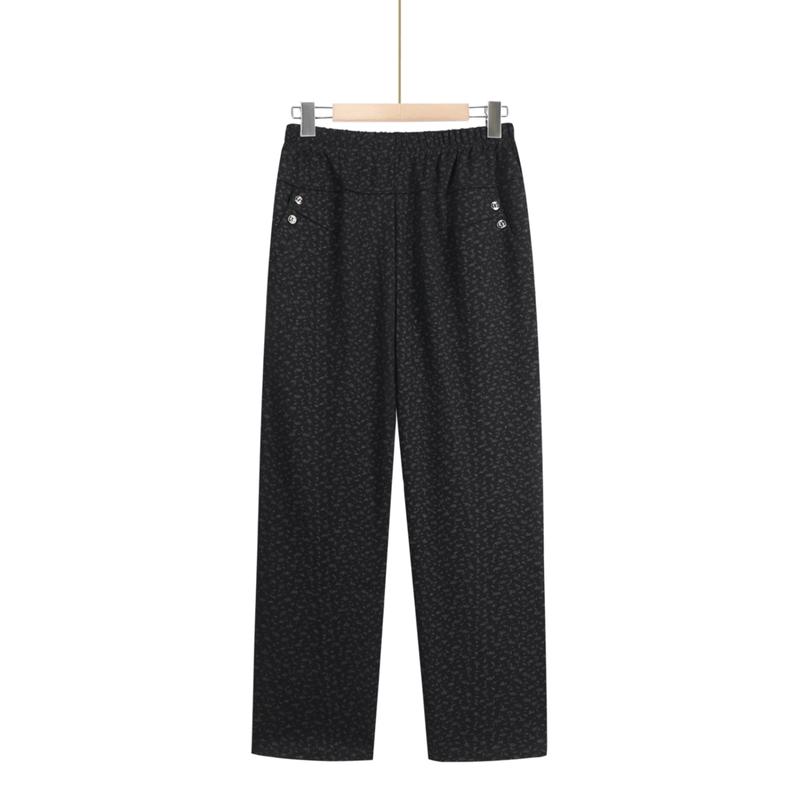 Yuzhaolin Women s Elastic Waist Straight-Leg Pants XL
