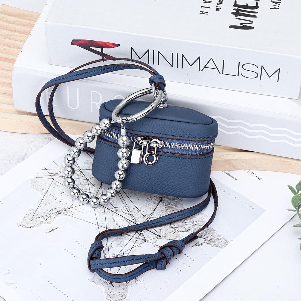 

Шарм для сумки из коровьей кожи высшего качества: Компактный кошелек для монет и держатель для наушников со шнурком