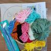 Russian DIY Punch Needle Embroidery Kit: Includes Yarn, Needle, Latch Hook, & Hoop for Knitting & Ornament Crafting