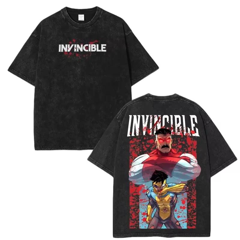 2026 Nuova Invincibile Grande Reggente Thragg Unisex Camicia Lavata, Cotone Vintage Estivo Y2k Moda Uomo Maglietta Grafica Oversize