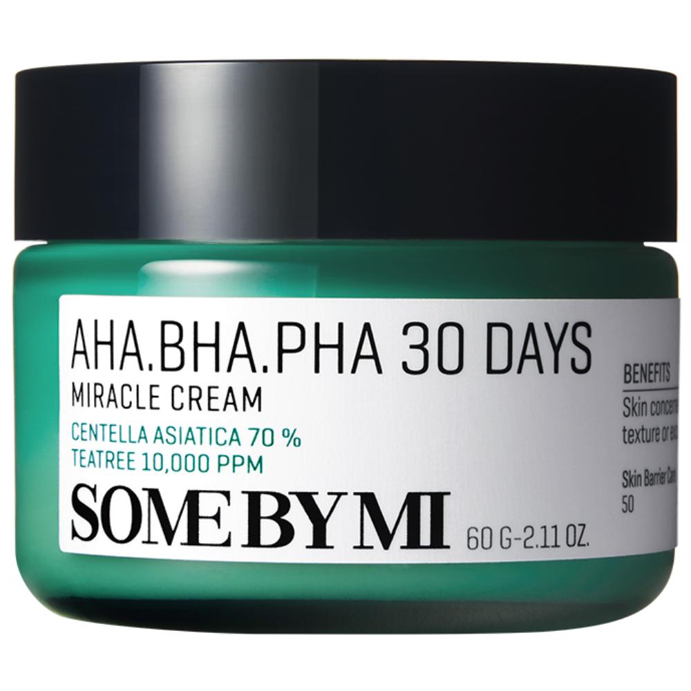 SOME BY MI AHA BHA PHA 30 Days Miracle Cream 60g – Skin Barrier Repair & Calming Face Moisturizer for Acne-Prone Skin