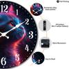 Wooden Silent Wall Clock Neon glowing cat Quartz Analog Clock for Bedroom Bathroom Halloween New Year Gift