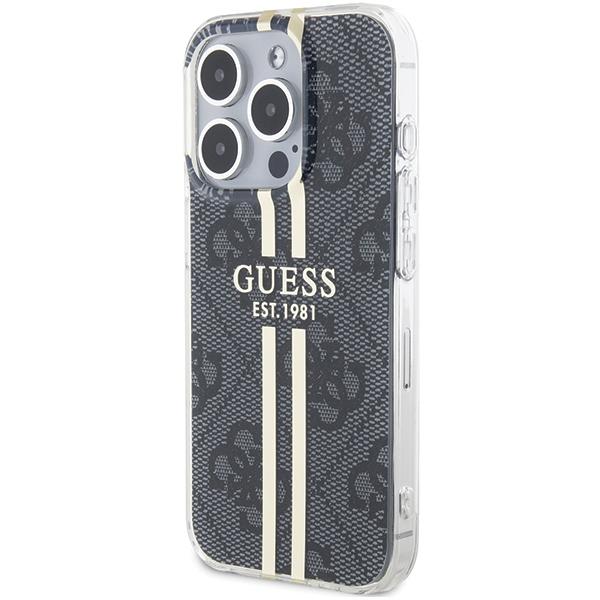 Guess Guhcp15Lh4Psegk Iphone 15 Pro 6.1 Czarny/Black Hardcase Iml 4G Gold Stripe