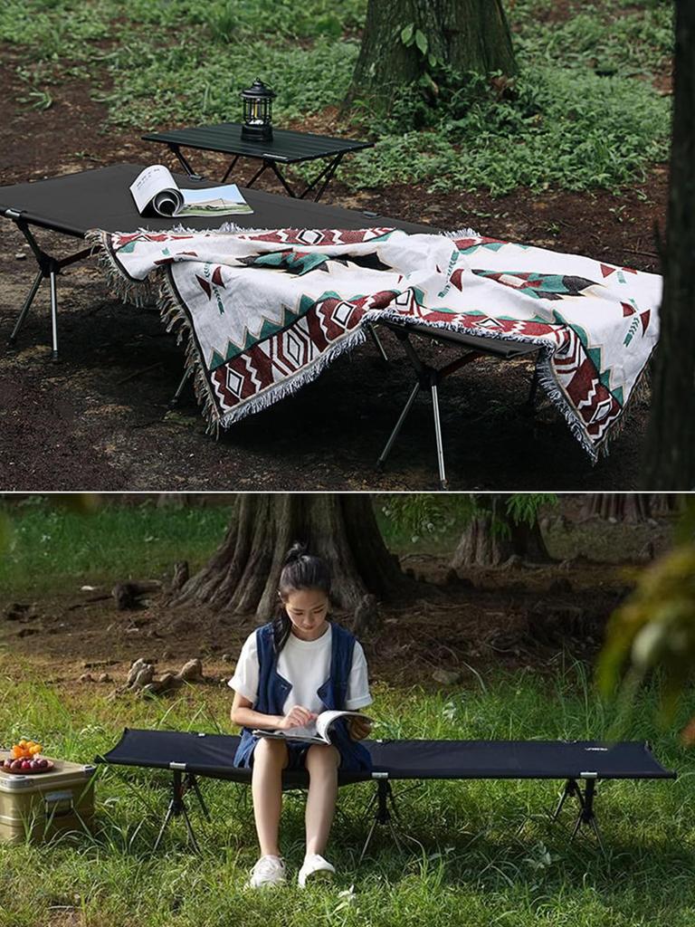 Camping Bed Folding Bed Cotton Waterproof Switchable Load Capacity 150kg Fishing Outdoor Disaster Prevention Lightweight, Robust, Quiet, Foldable,