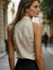 2026 Sleeveless Stand-up Collar Women's Summer Shirt - Elegant & Casual Style
