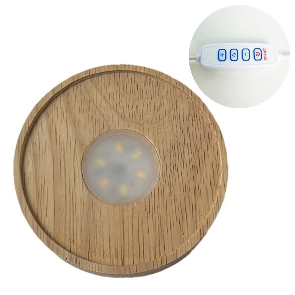 INS Wooden LED Light Base Multicolor LED Light Art Display Base DIY Rechargeable Lamp Holder  Bars