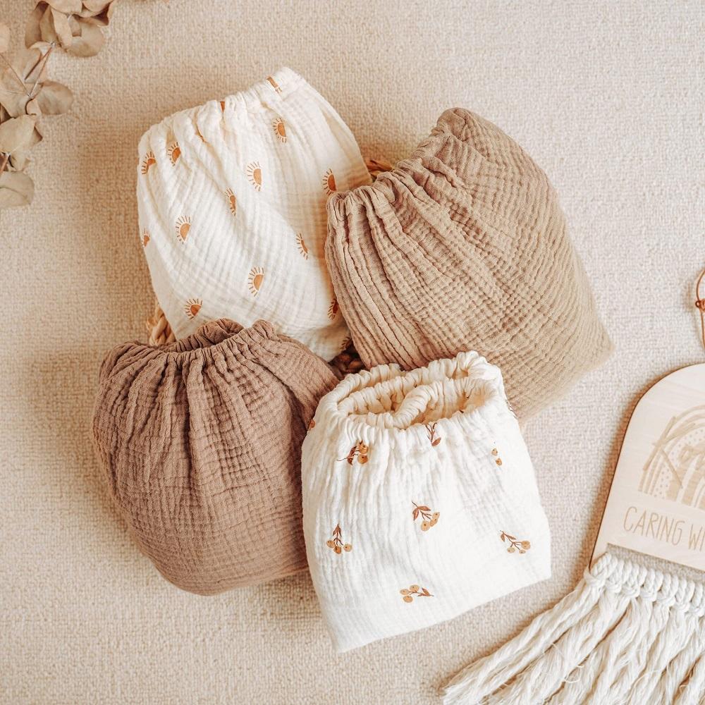 2PCS Baby Bassinet Sheet Muslin Bassinet Sheets Changing Pad Cover 100% Cotton Soft Breathable Fitted Bassinet Mattress Sheets