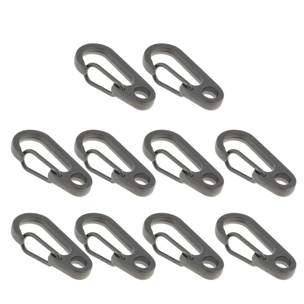 10Pcs Mini Alloy Key Buckle Snap Spring Clip Hook Carabiner Keychain Keyring for