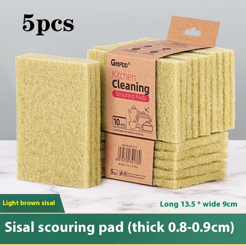 5pcs Sisal Microfiber Sponge, Eco-Friendly Natural Fiber Sponge, Kitchen Dishwasher Cleaning Cloths