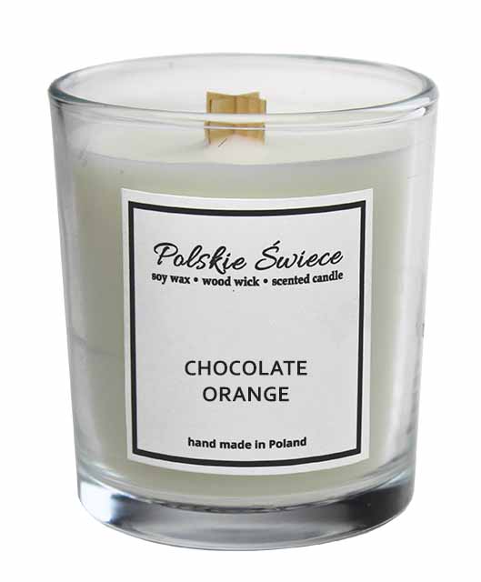 soy candle with wooden wick + CHOCO ORANGE