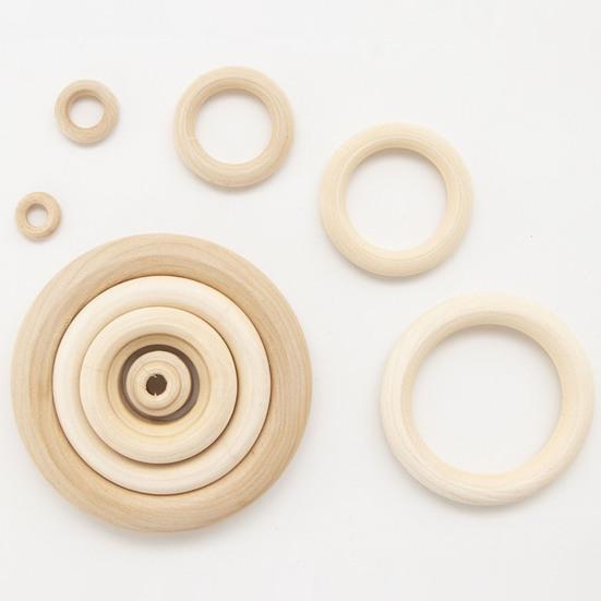 12Pcs Wooden Ring DIY Stylish Unfinished Jewelry Making Wood Pendant Connector for Children
