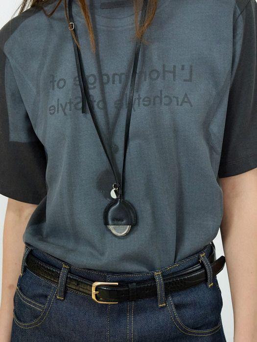 

L’H.A.S FAKE LEATHER MIRROR NECKLACE2_BLACK FREE_H254PHJ201_BK1