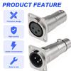 Xiatiaosann XLR Male to Female Panel Mount Socket, 3-Pin XLR Plug to Mount Adapter Microphone Connector for Microphones, Amplifiers, and Audio