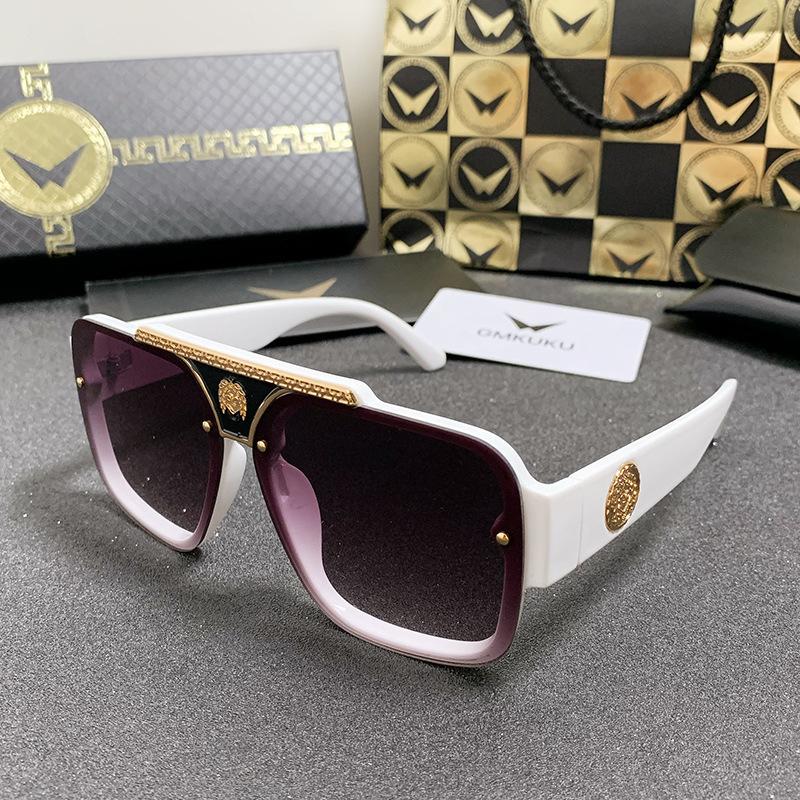 Square Large Frame Sunglasses Trendy Men Retro Hip Hop Dancing Sunglasses Women'S Glasses