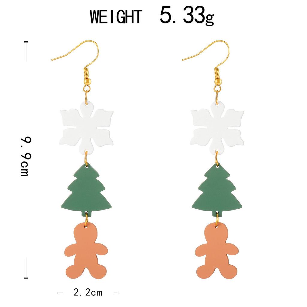 Semi-Managed Acrylic Earrings, Graduation Season Snowflake Tree Tassel Earrings