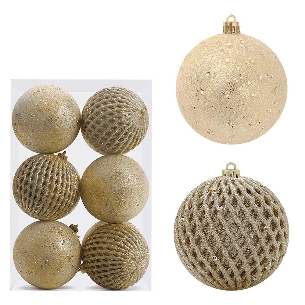 12pcs Plastic Painted Christmas Ball Gift Box 8cm Christmas Tree Pendant  Hotel Office