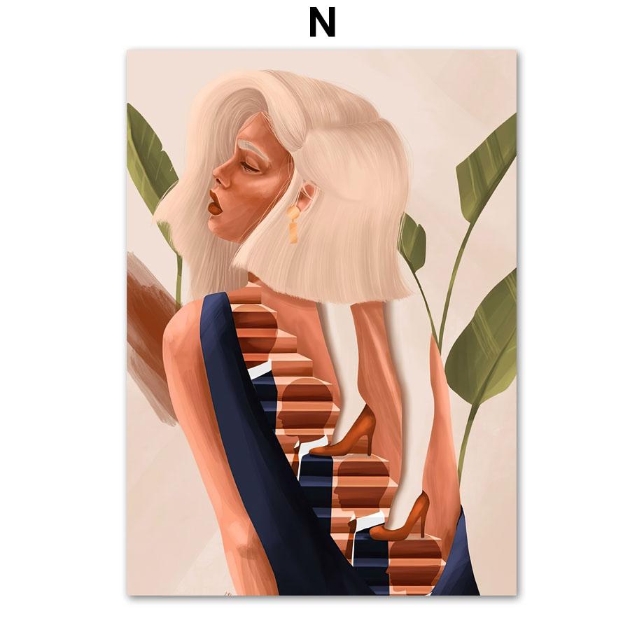 

Абстрактная женщина с видением, музыкальное тело, внутренний покой, настенная живопись, холст, картина, скандинавский постер, Декор, фотографии для гостиной A4 21X30cm No Framed