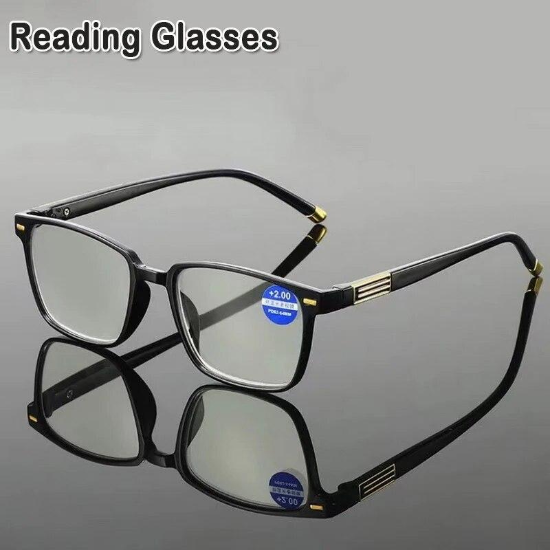 Classic Square Frame Anti Blue Light Reading Glasses for Men Women Rectangular Office Presbyopia Eyewear Anti Fatigue