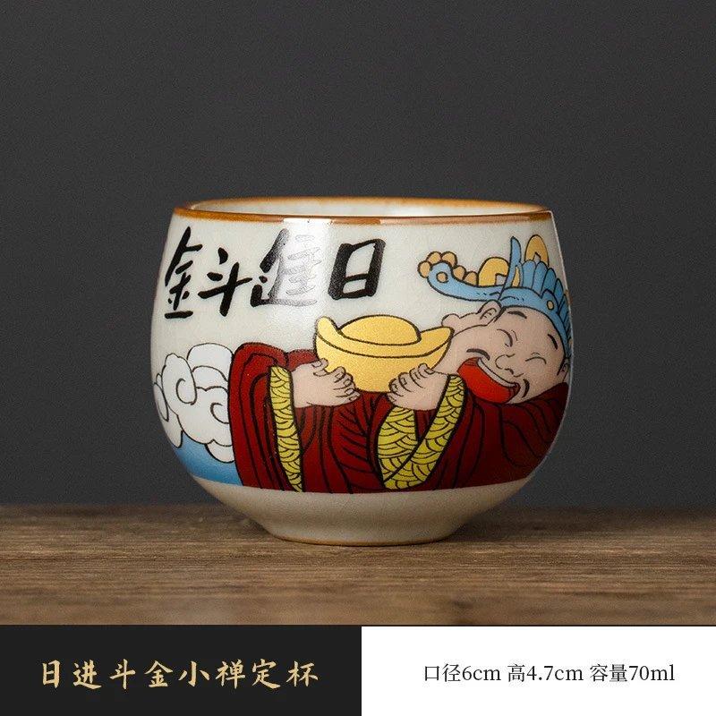 Ru Kiln Ceramic Tea Cup Crackle Glaze Personal Master Cup High End Develops Patina Gongfu Tea Ware Collection Gift