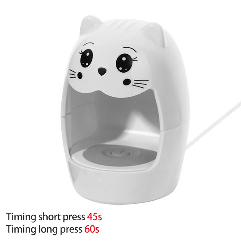 

6 Вт USB УФ светодиодная сушилка для ногтей Мини-лампа с розовым яйцом и рисунком кошки для ногтей Быстрая сушка для ногтей Маникюрная машинка для геля белый